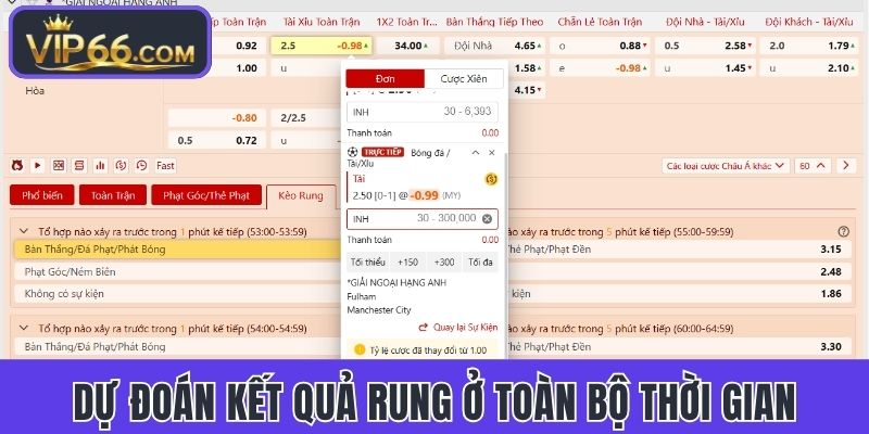 Dự đoán kết quả rung ở toàn bộ thời gian